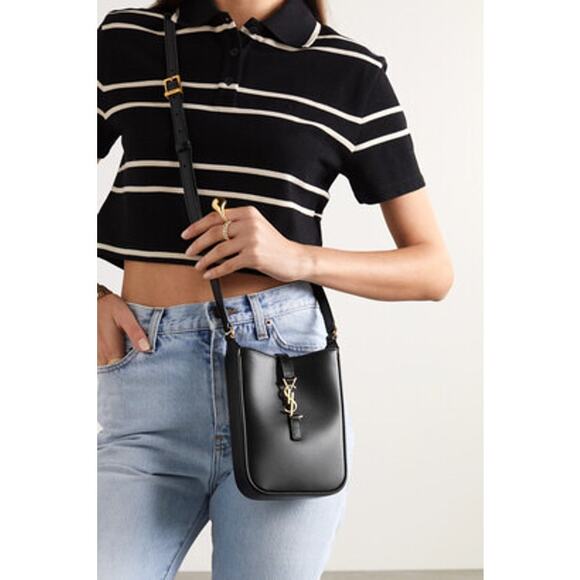 Saint Laurent Le 5 À 7 Mini Vertical Bucket Bag Black Smooth Leather NWT - Picture 4 of 11